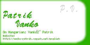 patrik vanko business card
